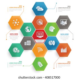 SEO Development concept info graphic design,vector