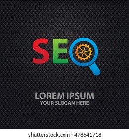 SEO development design on dark background,vector