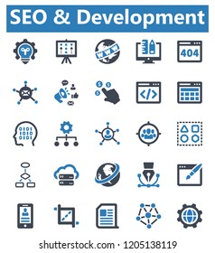 SEO & Development Icon set - 2 (Blue Series)