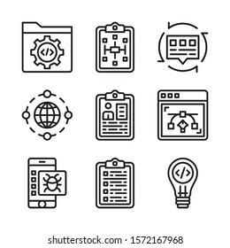 SEO and development icon set