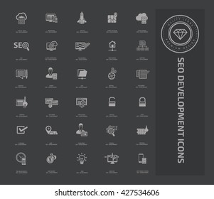 SEO development icon set design,vector