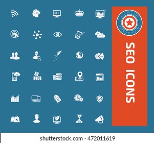 
SEO development icon set. vector