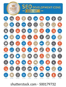 SEO development icon set,clean vector