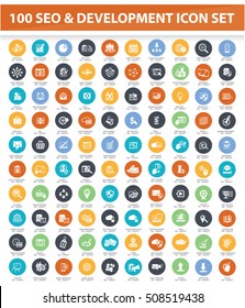 SEO Development icon set,clean vector