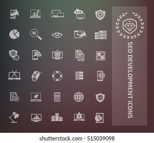 SEO development icon set,clean vector