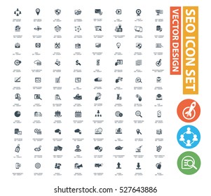 SEO development icon set,clean vector