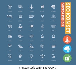 
SEO development icon set,clean vector