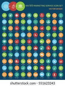 SEO Development icon set,clean vector