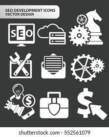 SEO Development icon set,clean vector