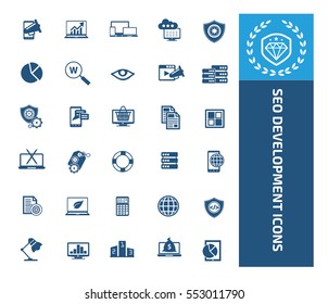 
SEO development icon set,clean vector