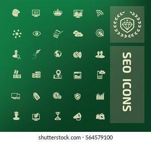 SEO development icon set,clean vector