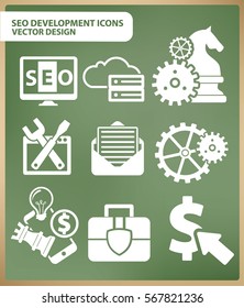 SEO development icon set,clean vector