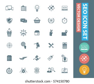 SEO development icon set,clean vector