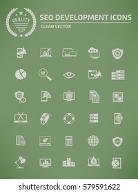 SEO development icon set,clean vector