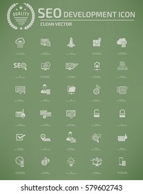 SEO development icon set,clean vector