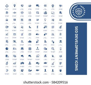 SEO development icon set,clean vector