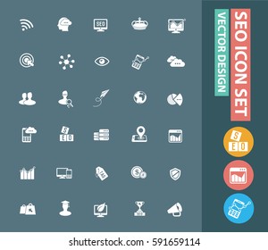 SEO development icon set,clean vector