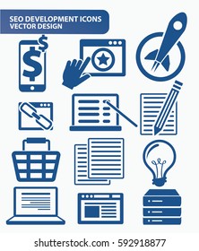 SEO development icon set,clean vector
