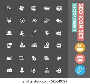 SEO development icon set,clean vector
