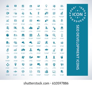 SEO development icon set,clean vector