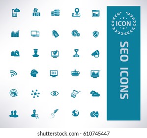 SEO development icon set,clean vector
