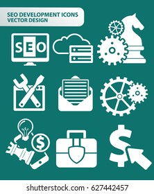 SEO development icon set,clean vector