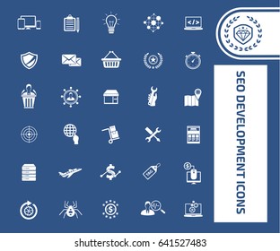 SEO development icon set,clean vector