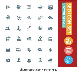 SEO development icon set,clean vector