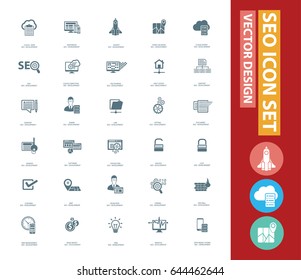 SEO development icon set,clean vector