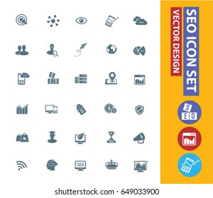 SEO development icon set,clean vector