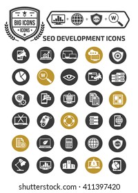 SEO Development icon set,vector