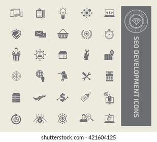 SEO development icon set,vector