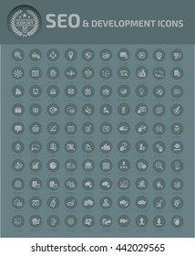 SEO development icon set,vector  
