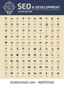 
SEO development icon set,vector