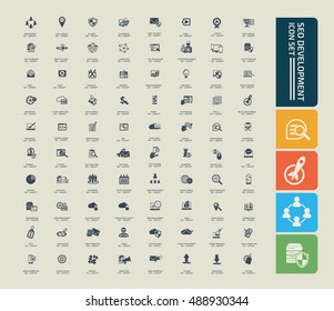 
SEO development icon set,vector