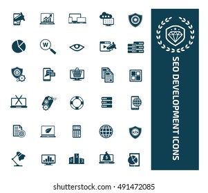 
SEO development icon set,vector