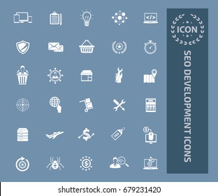 SEO development icon set,vector