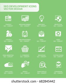 SEO development icon set,vector