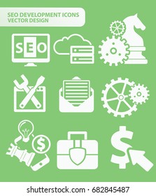 SEO development icon set,vector
