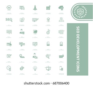 SEO development icon set,vector