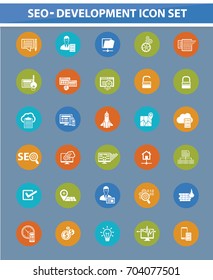 SEO development icon set,vector