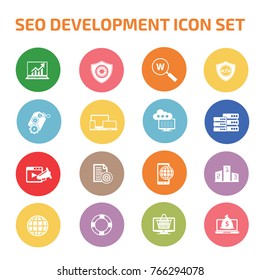 SEO development icon set,vector