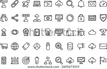 Seo development icons High-Quality Vector Icons Collection with Editable Stroke. Ideal for Professional and Creative Projects