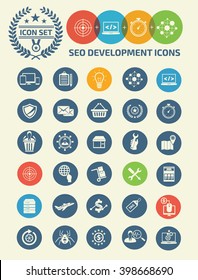 SEO Development icons,clean vector