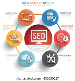 SEO development info graphic design on clean background,vector