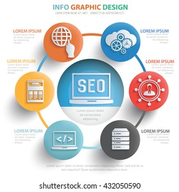 SEO development info graphic design on clean background,vector