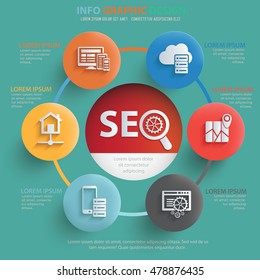 
SEO development info graphic design on clean background,vector