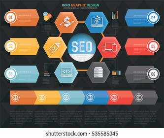
SEO development info graphic design on clean background,vector