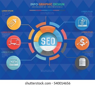 
SEO development info graphic design on clean background,vector