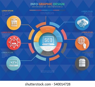 
SEO development info graphic design on clean background,vector